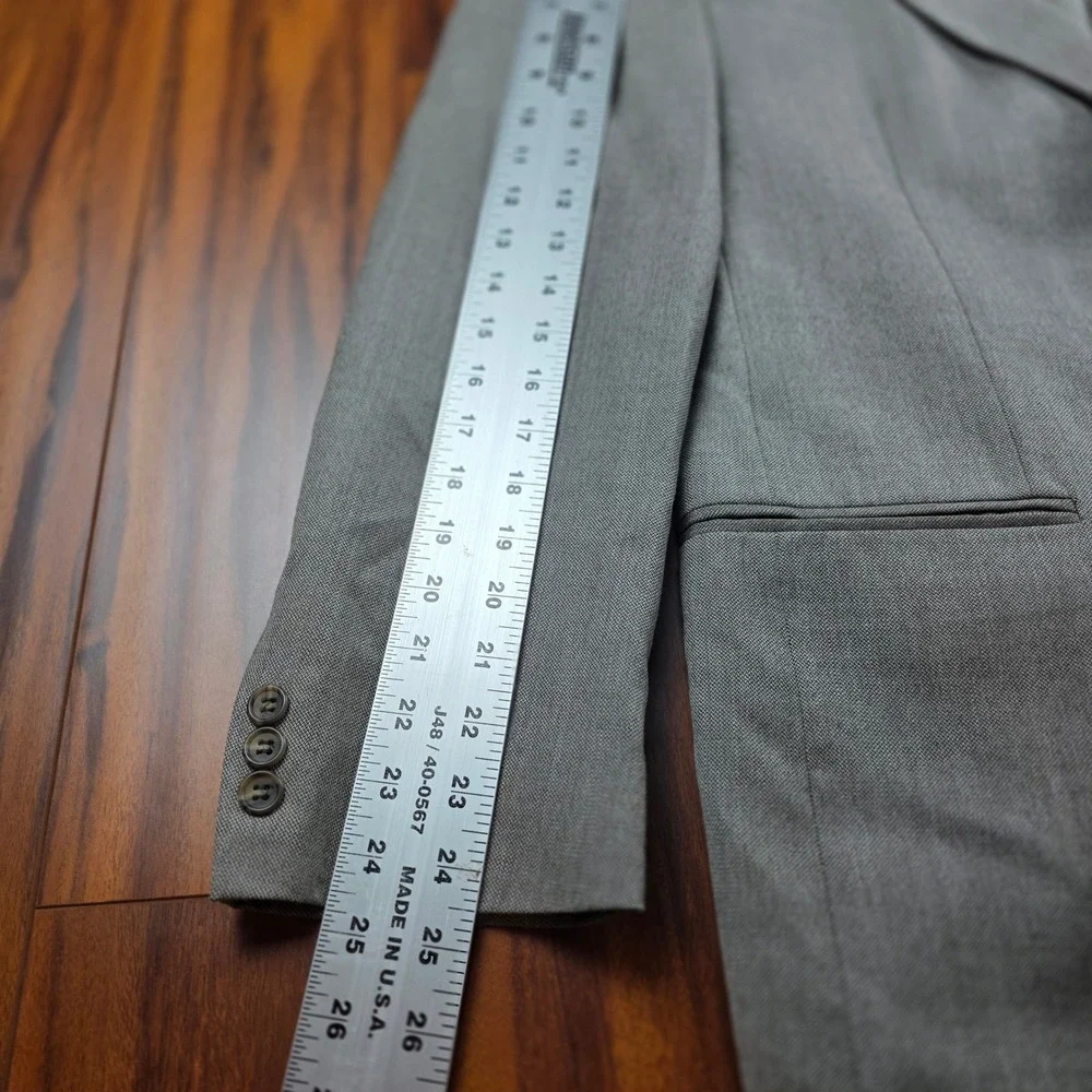 Torriani Mens Grey 100% Wool 2 Piece Suit 3 Button Jacket 42R W34 L30 10471